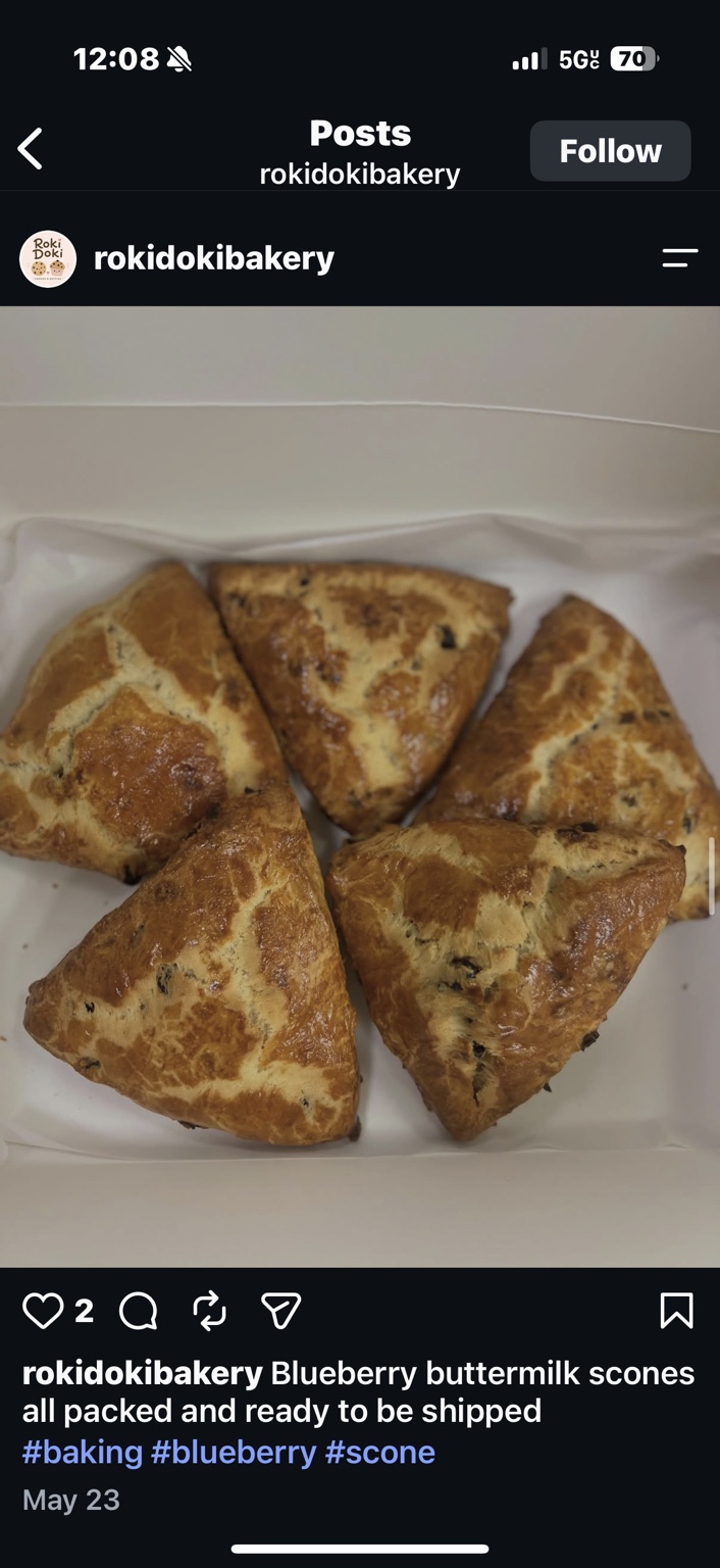 Golden blueberry buttermilk scones
